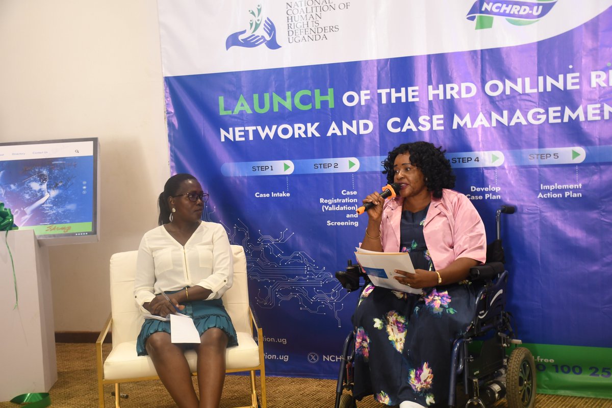 📡Our panelists Ms. @AnnNassamula from @CEDOVIPuganda, Ms. @PamelaAngwech from @GWEDGUga and Ms. Juliet Anango from @actvuganda discussing about the system that has been launched today. #TogetherWeDefend