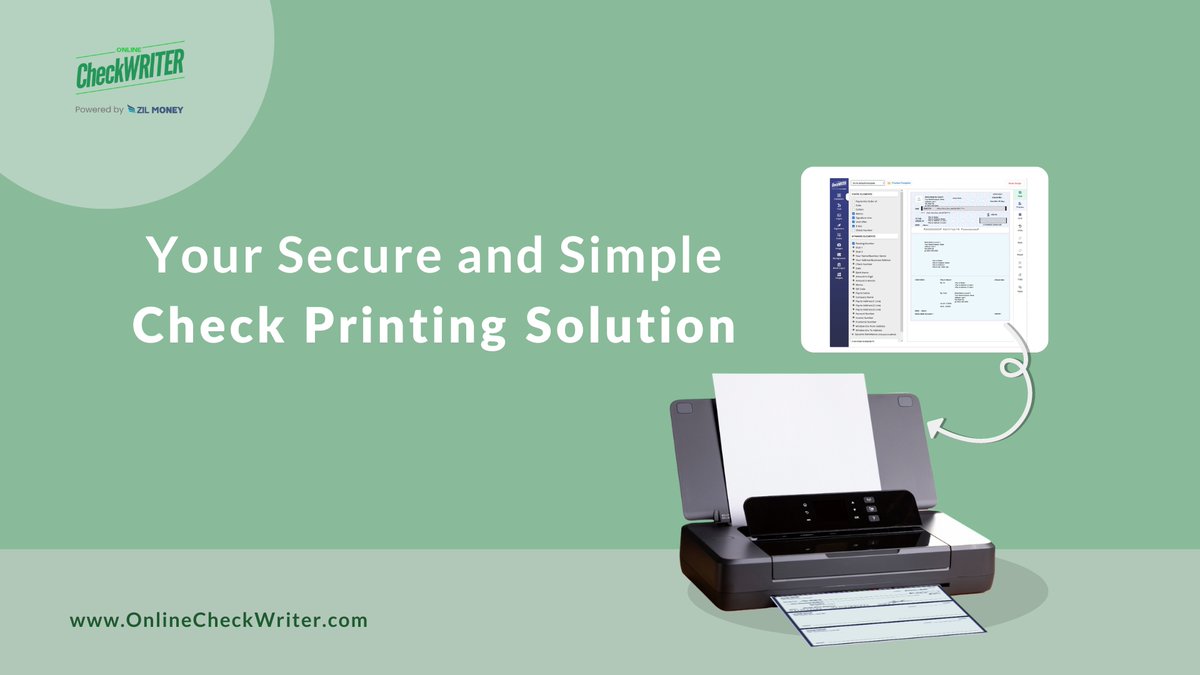 webcheckwriter's tweet photo. There is no need to order Walmart checks anymore. OnlineCheckWriter.com- powered by Zil Money, allows you to print checks from home or the office using blank stock and a regular printer.
Learn more: https://t.co/g61t58H9H1
#WalmartChecks #OrderWalmartChecks https://t.co/iZnWJ6DJ6Q