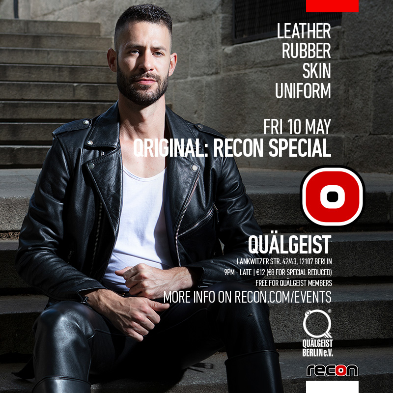 TONIGHT: Fri 10 May, Recon takes over Quälgeist Berlin for our first Qriginal of 2024. Qriginal is a strictly male identifying only, dress code event, which is 100% Quälgeist and 100% strict BDSM. Check the event listing for more details. >> bit.ly/Qriginal10MAY2…