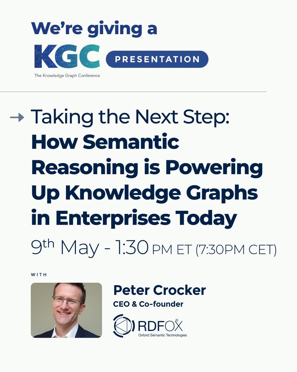 Our CEO Peter Crocker is showing how Reasoning empowers enterprise at #KGC2024!

After hearing from Barclays, IKEA, and Scania, this is a must-see for anyone hoping to follow in their footsteps.

13:30 EDT or 19:30 CEST for those online🎟️

hubs.li/Q02wFnBx0
#semanticweb #AI