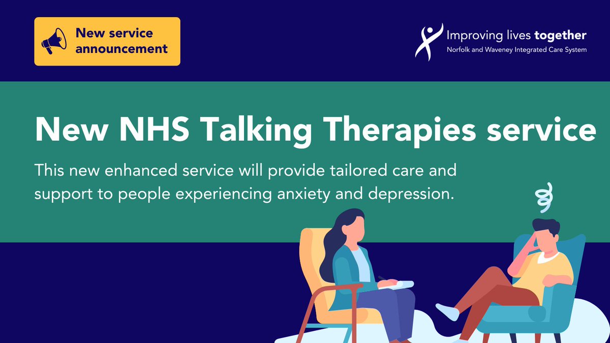 📣 We're pleased to share the announcement of an enhanced new NHS Talking Therapies service for people in Norfolk and Waveney. The service will provide personalised care and support to those who need it. Learn more about the service here: ow.ly/oMTN50RAcj0
