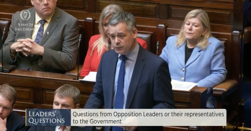 Pearse Doherty raises the HSE recruitment embargo in Leaders’ Questions highlighting case of one speech and language therapist who says she was hired and now has been told the job has been withdrawn due to the embargo.