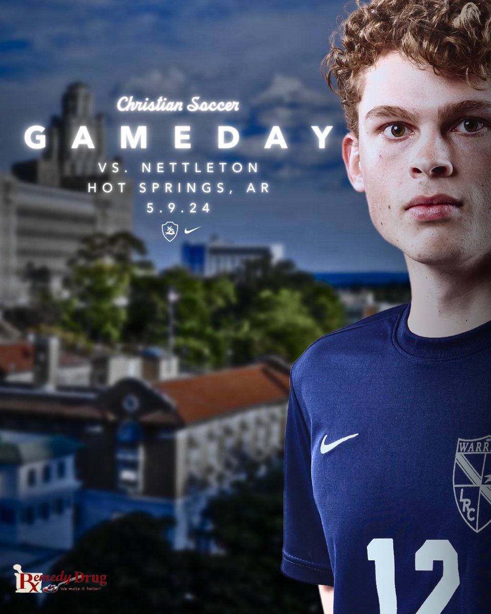 BOYS SOCCER GAME DAY The 5A Central Conference Champs open up the 5A State Tournament today against the Nettleton Raiders. Start time set for 4:00 in Hot Springs. #WARRIORVILLE PRESENTED BY REMEDY DRUG