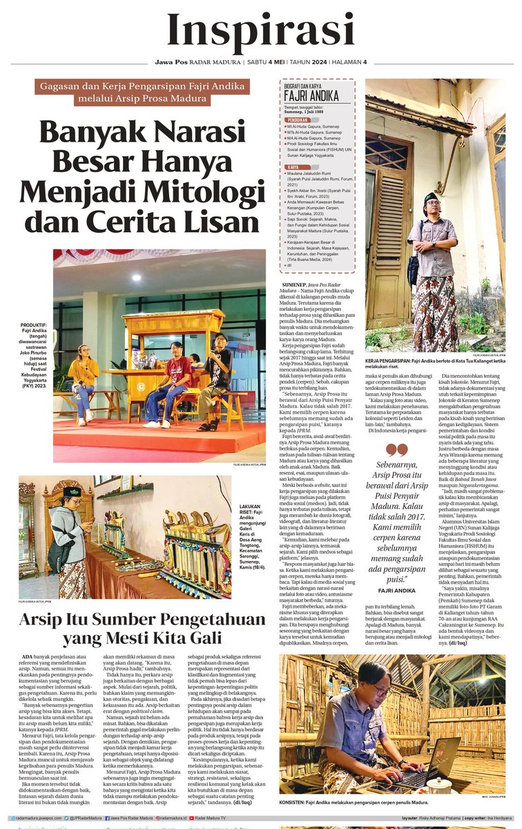 jri_original's tweet photo. Hidup bukan hanya tentang menulis dan ditulis, mengenang dan dikenang, mengarsip dan diarsip @A_ProsaMadura 🤸‍♂️ https://t.co/LNx64ZCewC