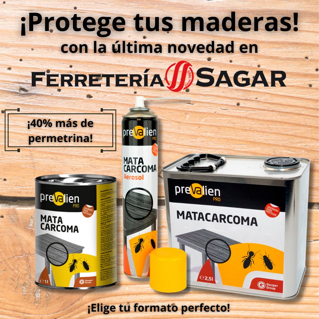 Si tu problema es la #carcoma, ¡mira lo que nos acaba de llegar! Ya tienes disponible en nuestras tiendas de #Calahorra, #Arnedo y #Milagro el mata carcoma de #prevalien, con un 40% más de permetrina. ¡Tus #muebles y elementos de #madera a salvo!
Pásate a vernos y te lo contamos!