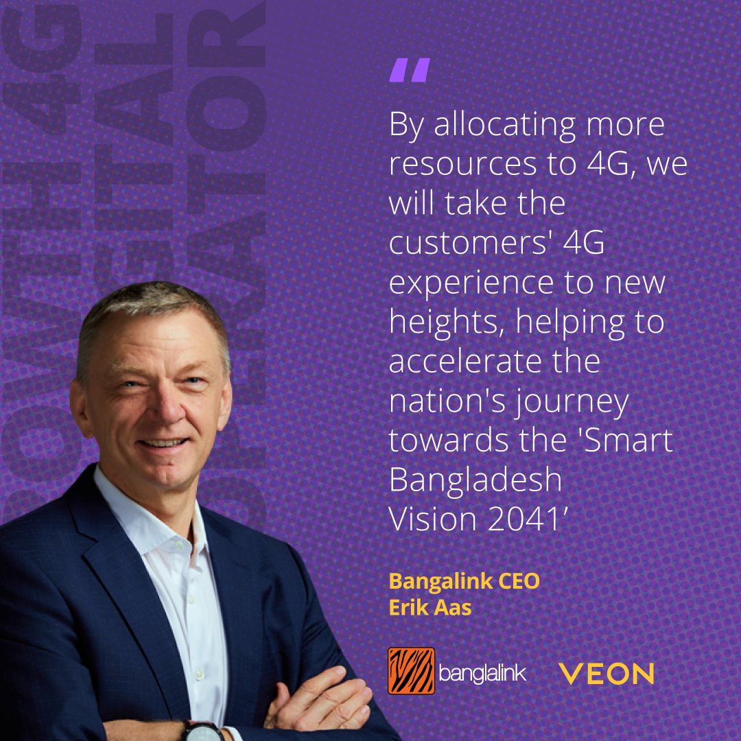 .@banglalinkmela increases focus on 4G, becoming the first operator in Bangladesh to phase out 3G. This strategic decision aligns with VEON's commitment to advancing 4G for all across its markets. Learn more: veon.com/newsroom/press…