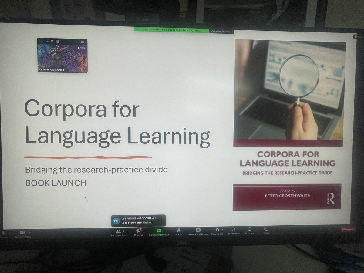 Happening right now book launch Corpora for language learning #corpuslinguistics Thanks <a href="/DrCrosthwaite/">Peter Crosthwaite</a> for your wonderful editing and so good to see friends and colleagues coming together for this event #languagelearning