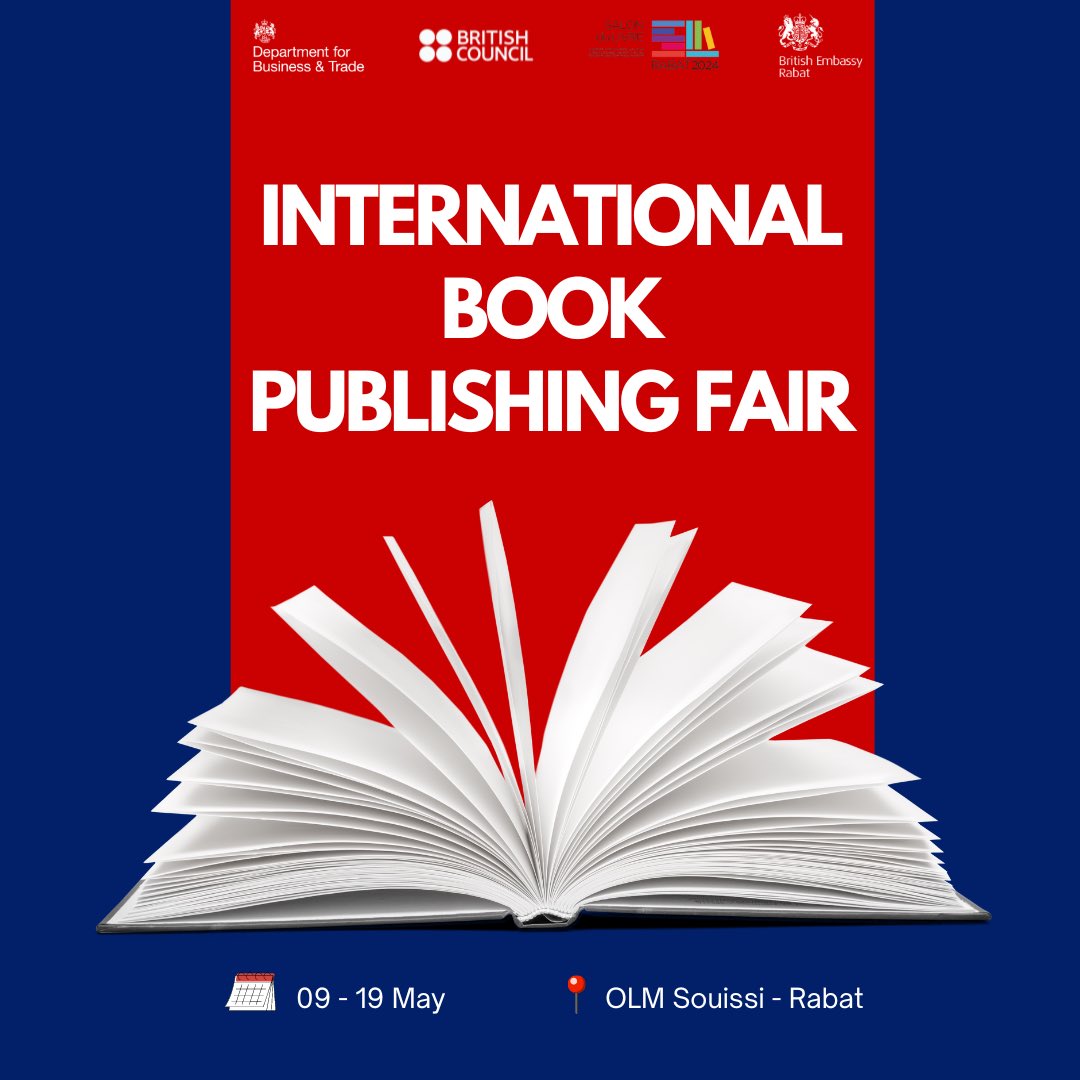 We are excited to announce the UK's 🇬🇧 first participation in the 29th edition of SIEL taking place in Rabat from 09 to 19 May 2024.   Do not miss the opportunity to join our 🇬🇧 publishers and discover more about British litterature 📚!