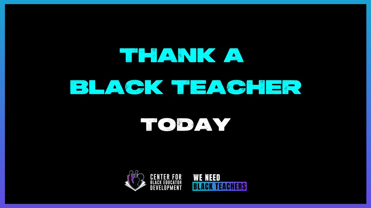 Today, all day and every day, we celebrate and honor Black teachers. 

Today is Black Teacher Appreciation Day, a chance to honor Black teachers making an impact on young learners. 

#ThankABlackTeacher and tell us about a Black teacher who you appreciate!

#WeNeedBlackTeachers