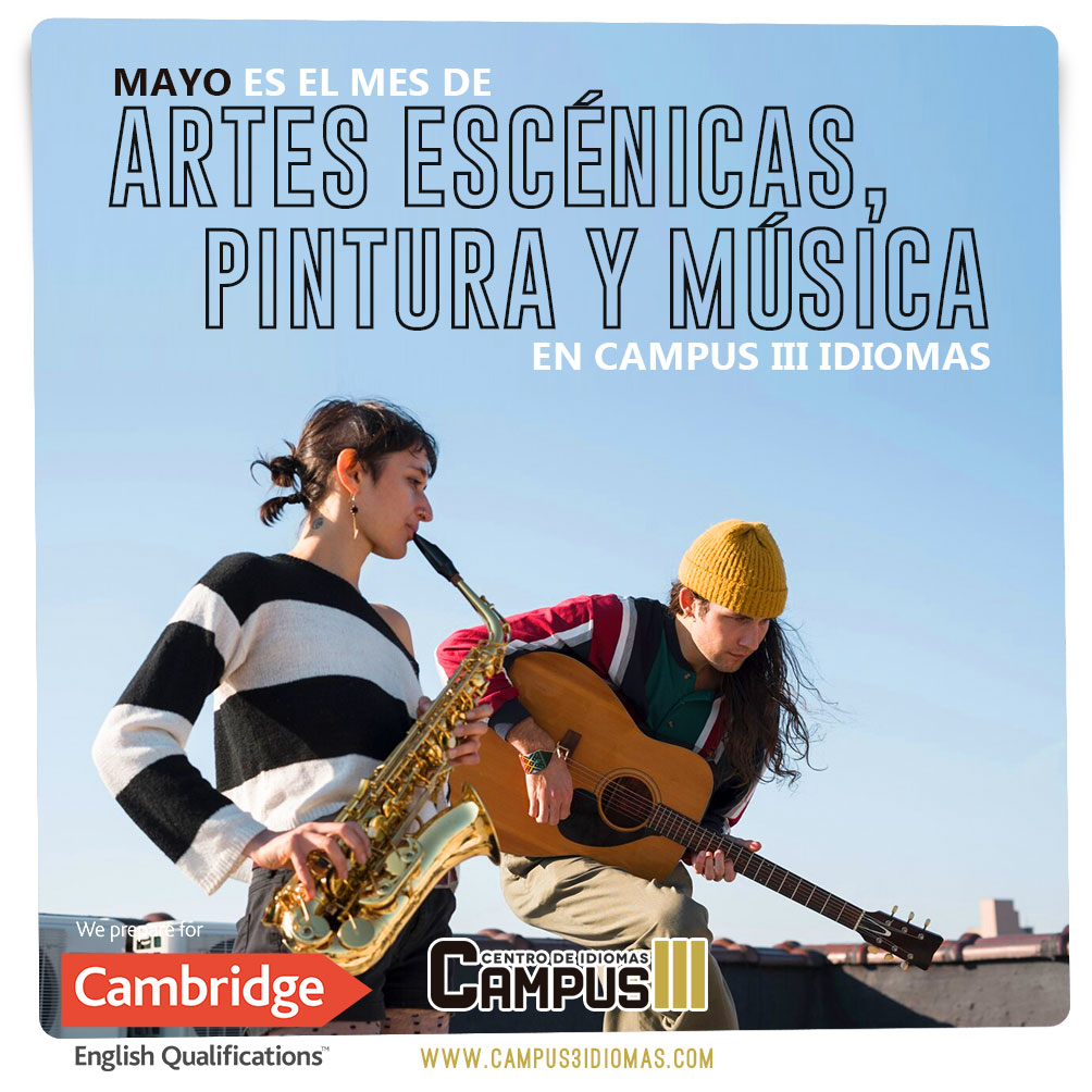 En mayo Campus III Idiomas dedica sus clases a las artes escénicas, la pintura y la música. Contaremos con clases temáticas, trabajaremos el vocabulario relacionado, haremos debates y distintos ejercicios con estos temas como eje principal. 🙌