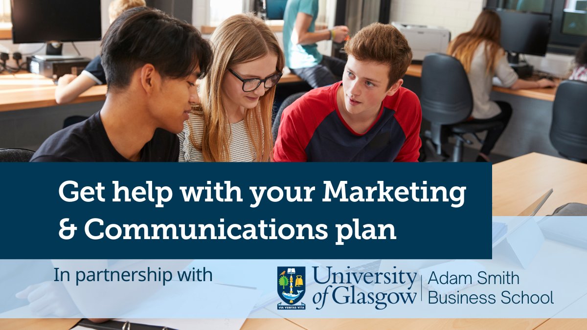 #ThirdSector #Glasgow - Need help planning your marketing & communications for a new service or long-term project? We are pleased to relaunch a fantastic opportunity to support up to 6 organisations in partnership with @UofGAsbs Masters students 
👇bit.ly/3wjFtzQ