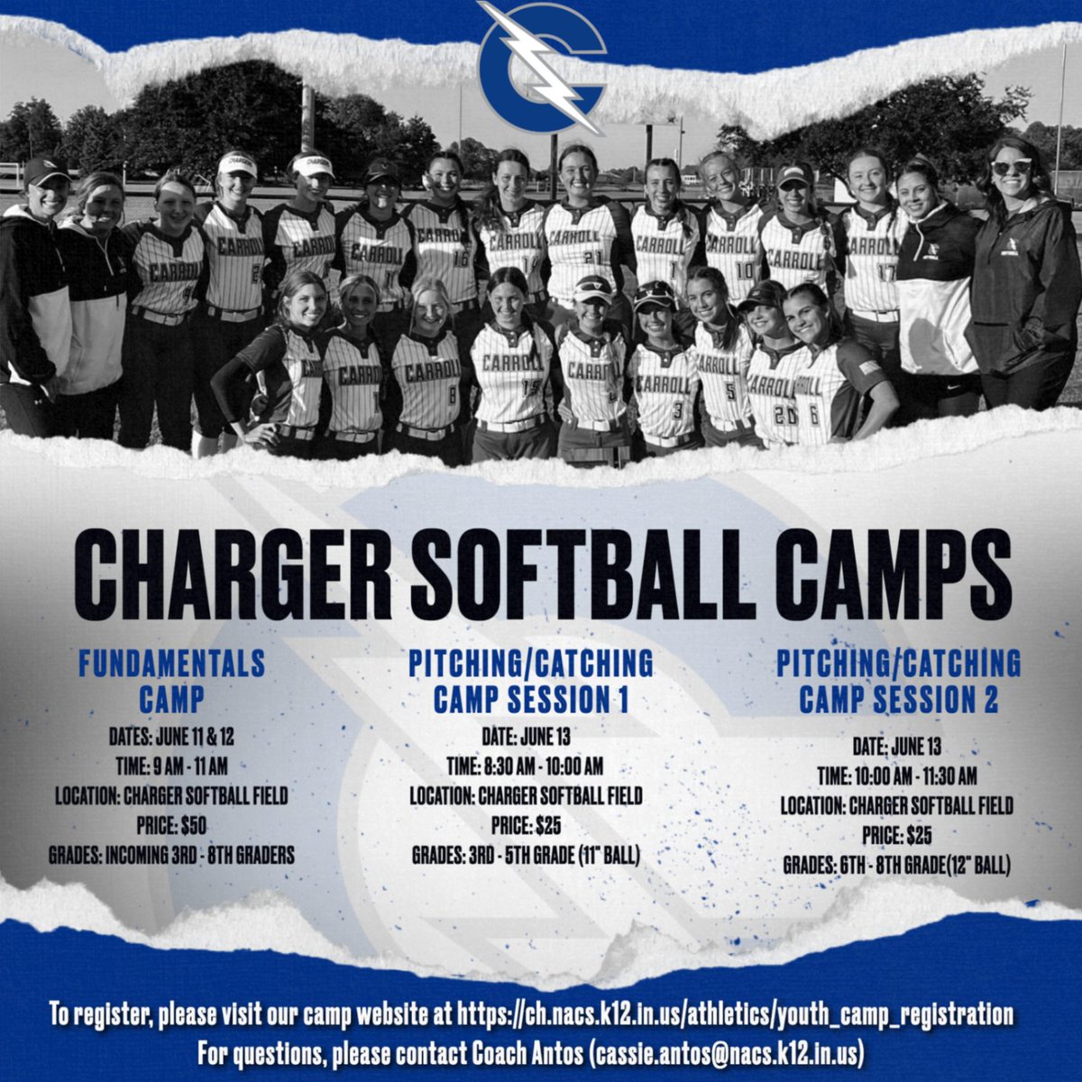 To register, please visit our camp website at ch.nacs.k12.in.us/athletics/yout… For questions, please contact Coach Antos (cassie.antos@nacs.k12.in.us)