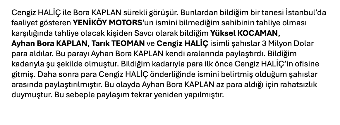 Yeniköy Motors'un sahibi Nevzat Kaya'dır.  Ve bu ifadeye rağmen Yüksel Kocaman halen Yargıtay üyesidir. Soruşturma dahi başlatılmamıştır.