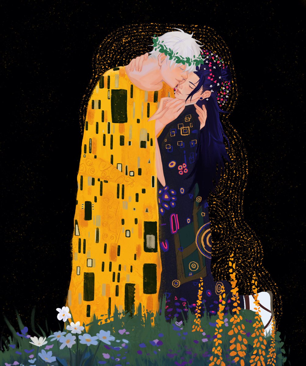 Inspired by 'the kiss' by
Gustav Klimt 🙏

#satosugu #Satoru #GetoSuguru #jjkfanart