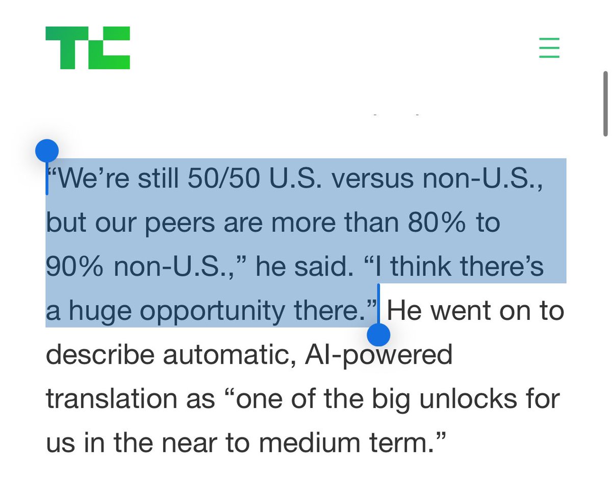 “Reddit tests automatic, whole-site translation into French using LLM-based AI” 👀 /ht @glenngabe If you thought that you didn’t see the same Reddit organic search visibility in non-English market; that will likely change soon. More: techcrunch.com/2024/05/08/red…