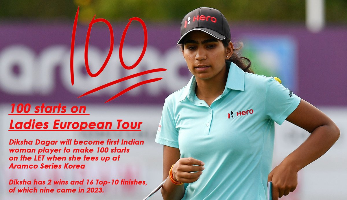 A landmark for Indian golf and a landmark for @DikshaDagar ... she makes her 100th @LETgolf start at #AramcoSeries Korea this week...