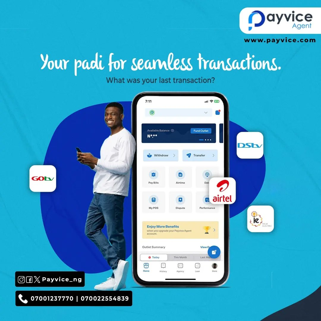 For all the transactions you have done, which is the most recent one? 

Share with us in the comments.

#PayvicePOS
#BillsPayments 
#paymentpadi