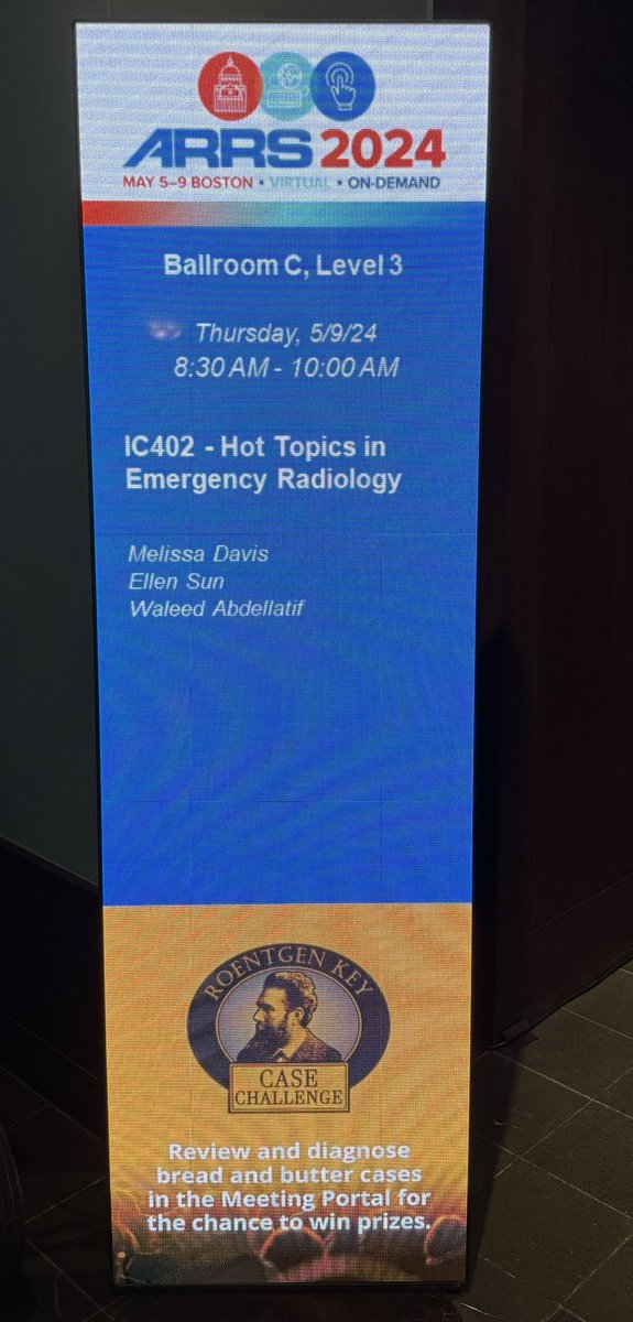 EmergRad's tweet image. Today ⏰ 8:30- 10 am #ARRS24
@ARRS_Radiology @UTSW_Radiology @CLebedis #Radiology #Erad