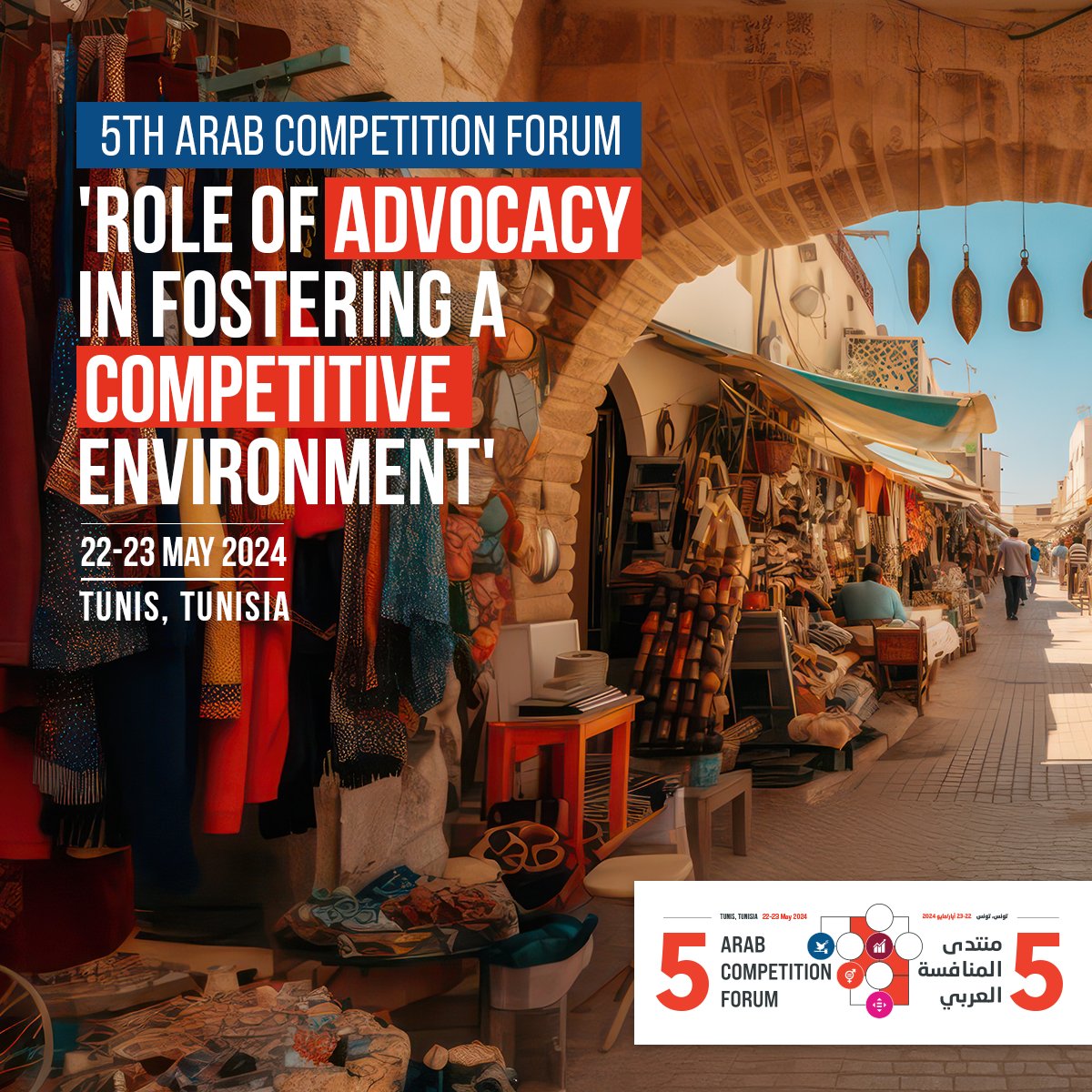 #ESCWA is organizing the 5th Arab Competition Forum in #Tunisia, in collaboration with @UNCTAD, @OECD, the Tunisian Competition Council, & the Competition Commission of @comesa_lusaka. Check the details here 👉 bit.ly/ACF2024-MAEN & stay tuned for more updates!