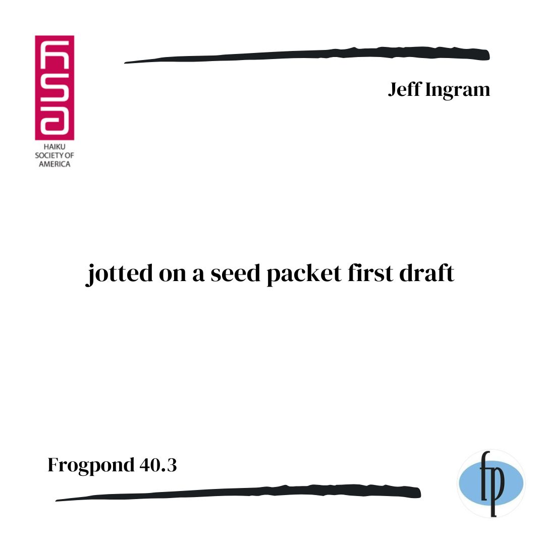 Here's a one-line #haiku from issue 40.3 by Jeff Ingram.

Let us know what you think, #readers.