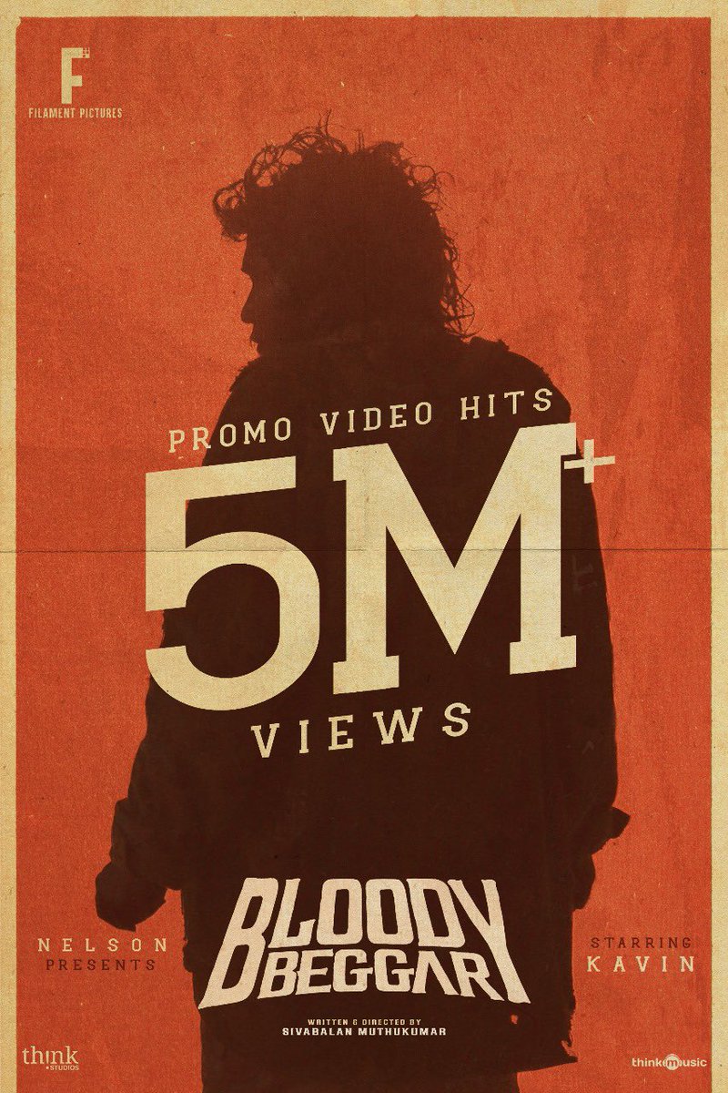 Kavin's #BloodyBeggar - Promo Video Hits 5 Million + Views youtube..⭐ Good response..🤙 Link : youtu.be/7YpB7suzrto