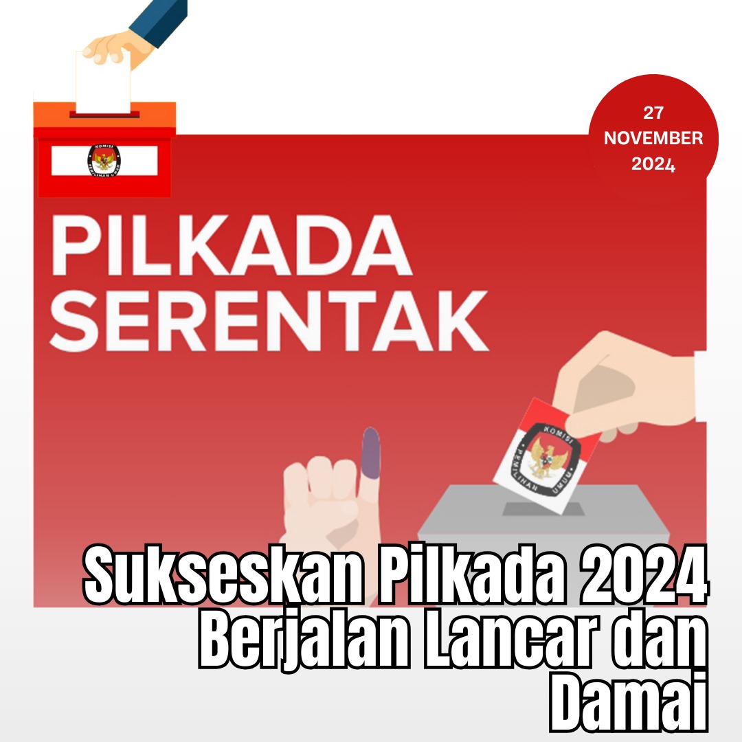 Sukseskan Pilkada 2024 dengan lancar, aman, dan damai.

#PEMILU2024 #HasilPemilu2024 #tolakhakangket #KPUmelayani