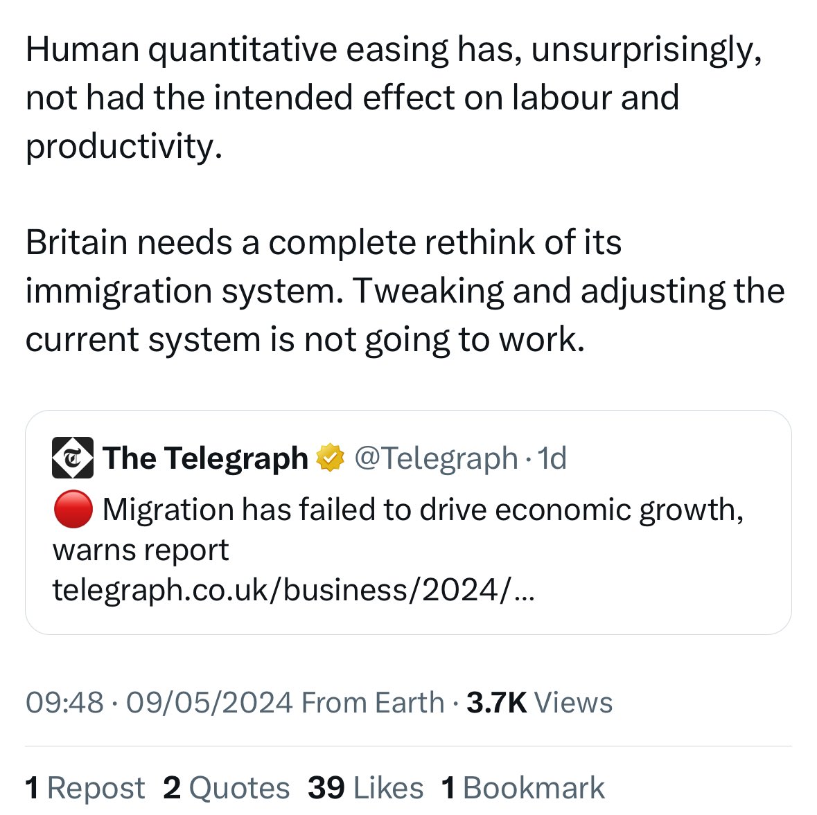 This racist meme that immigration causes(?) low productivity is so odd. What jobs do these right wingers think the immigrants are doing? Would they prefer if those jobs were reserved exclusively for doughty white Englishers?