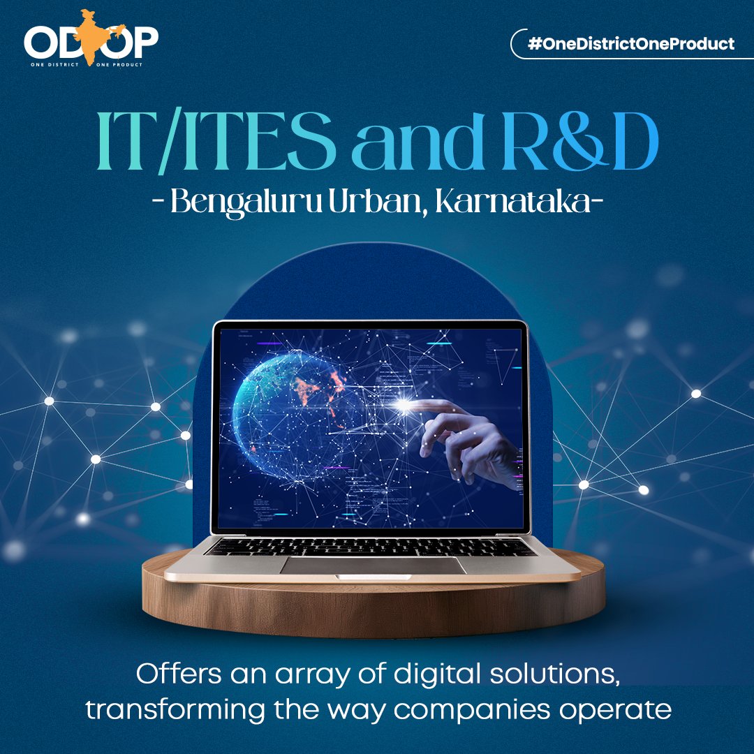 #Bengaluru in #Karnataka is a dynamic hub of #startups, industry giants, and research powerhouses that deals in #digitalsolutions, fostering a culture of innovation and tech excellence in India.

Explore more at bit.ly/II_ODOP

#InvestInIndia #ODOP #InvestIndia