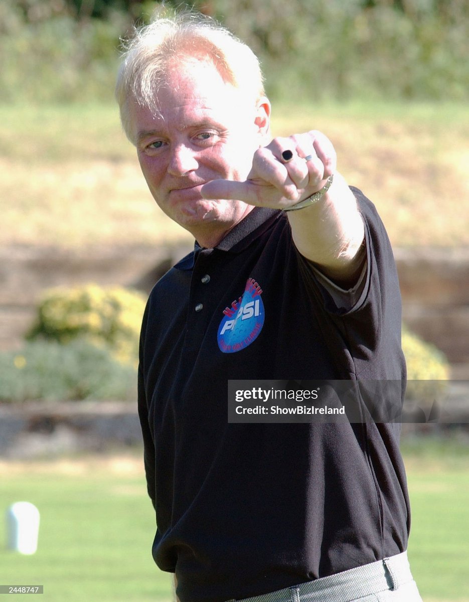 Coronation Street actor Bruce Jones poses at the annual 'Keith Duffy Pepsi Celebrity Golf Classic' in Aid of Irish Autism Charities at Portmarnock Links Golf Course in Dublin (2003)