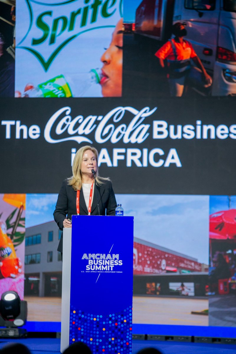 Our Diamond Sponsor for the #AMCHAMSummit, @CocaCola was well led by Luisa Ortega, President of Coca-Cola Africa. In her address, she reiterated Coca-Cola's belief in the potential of the African region. Watch the full video: bit.ly/3JRgDuj