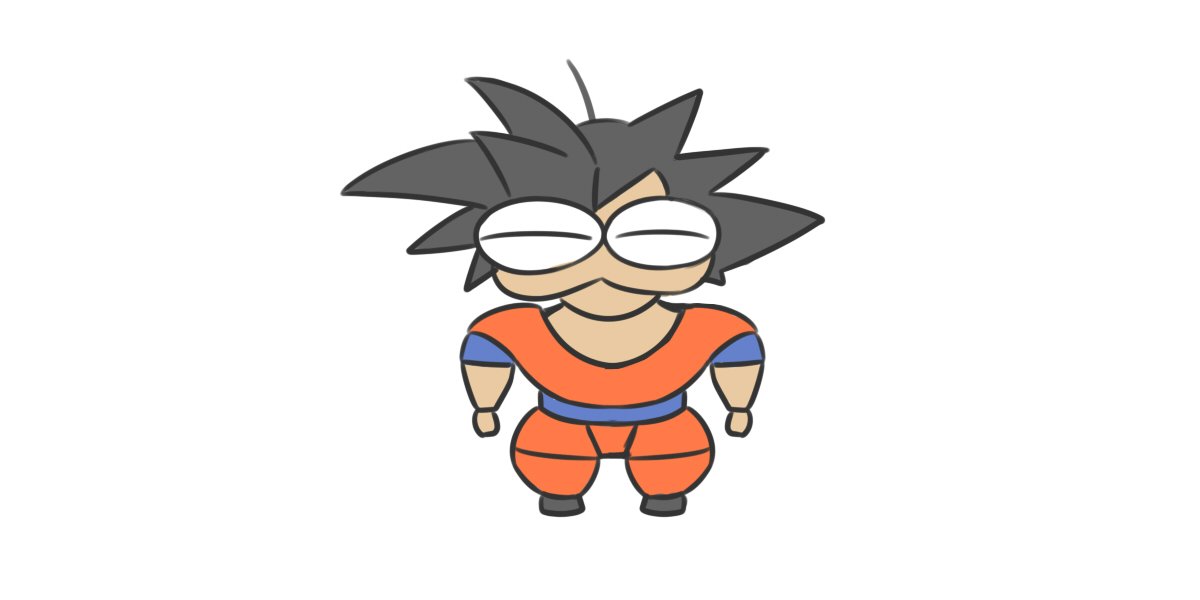 son goku solo smile simple background black hair white background 1boy standing  illustration images