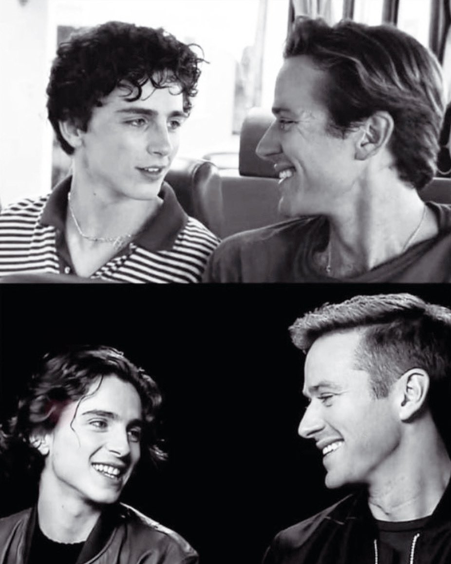 One smile can't change the world, but your smile changes mine... #ArmieHammer #TimothéeChalamet