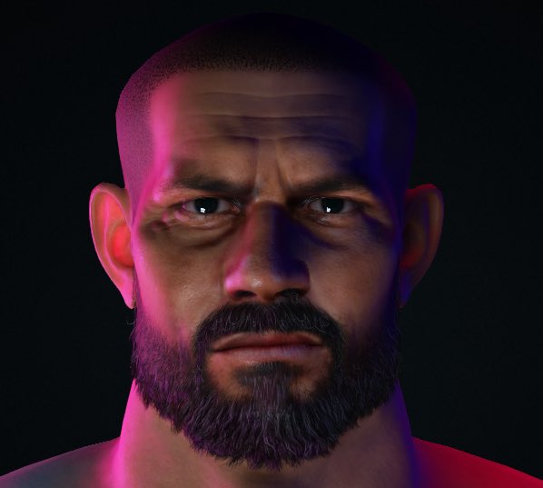 Wanted to post this last night but I got distracted:

Roman Reigns head 3D model going to be adding hair and better beard tonight