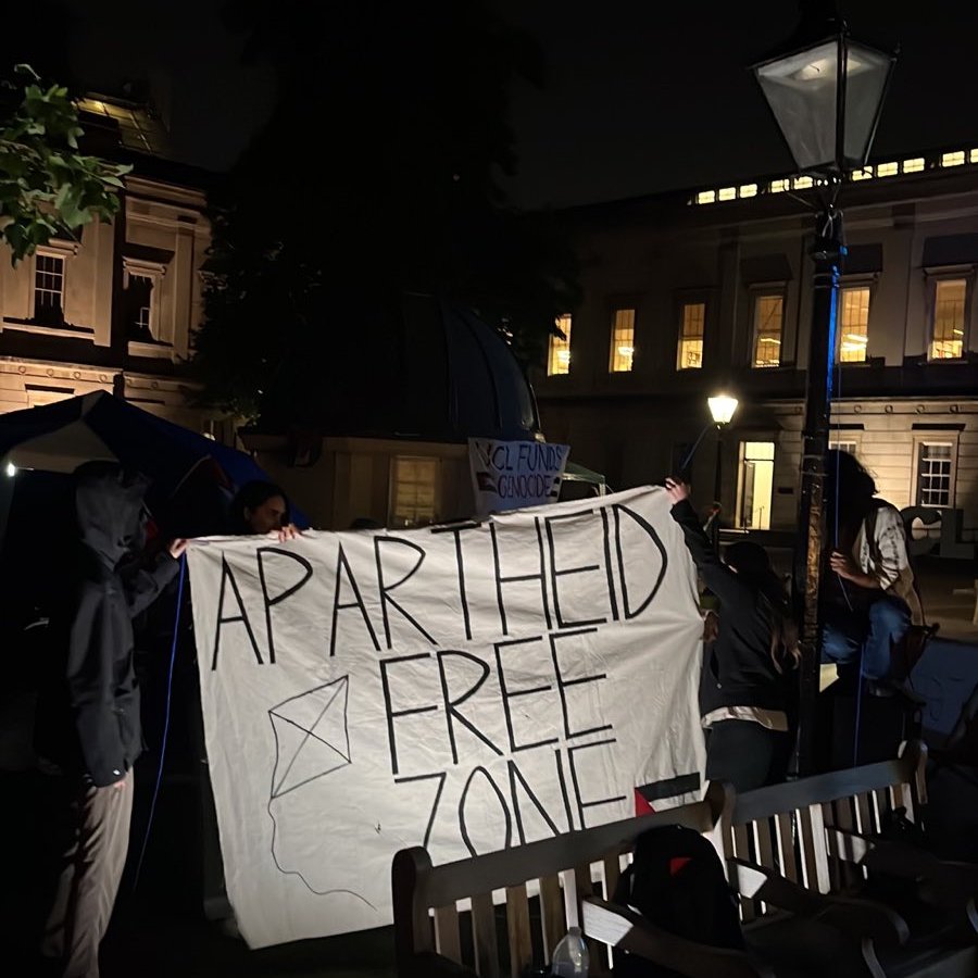 We invite all members of the UCL community to join us in community and in solidarity with the Palestinian people at the Apartheid Free Zone in Main Quad, UCL