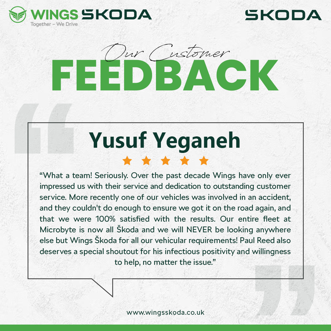 Check out what our satisfied customers have to say about their experience with our dealership. Are you ready to feel the top-notch service with us? Contact us today on 01733296969.

#testimonial #customerfeedback #wingsskoda #peterborough