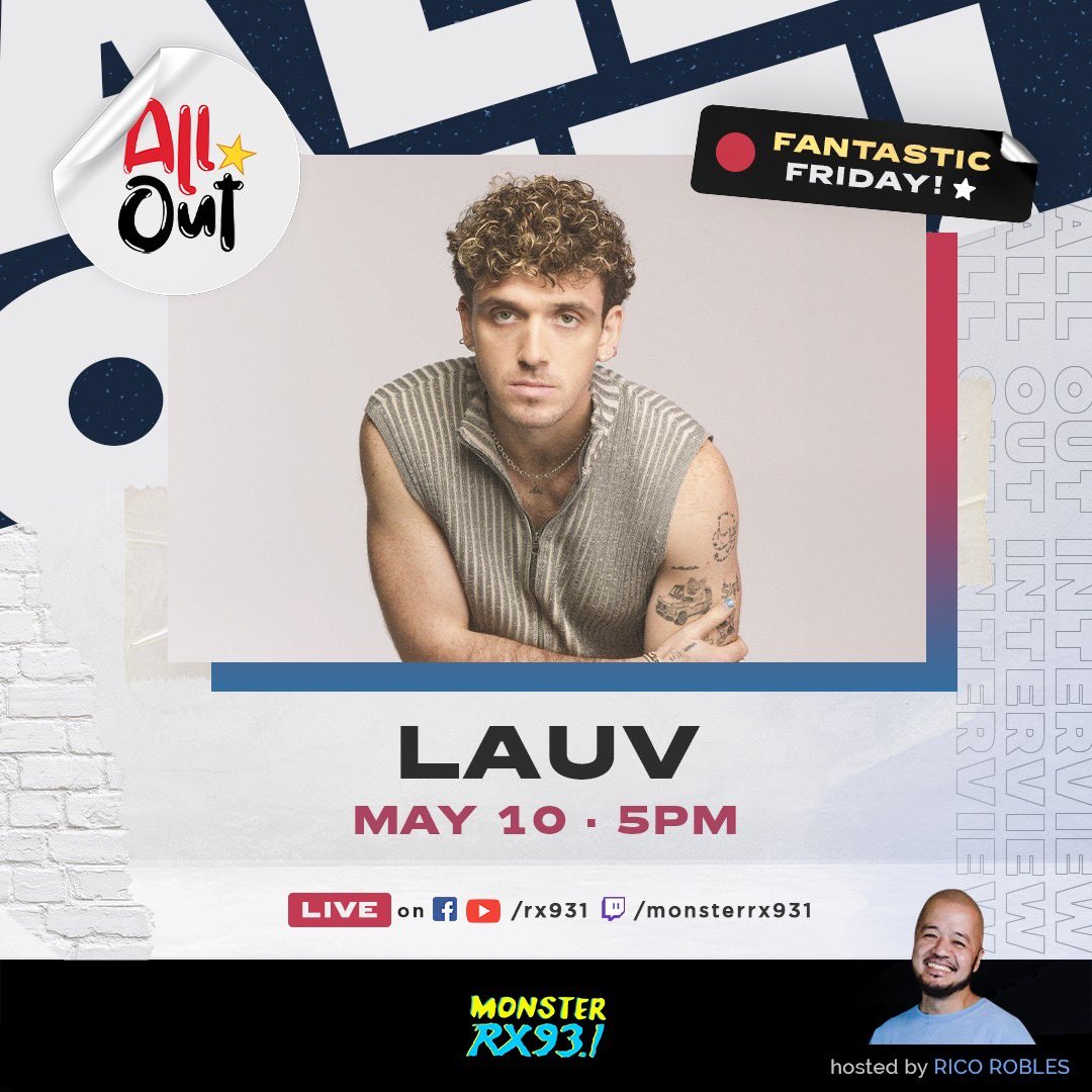 .@lauvsongs truly sees Manila’s potential because he’s back in the city once again and is about to go #AllOut TOMORROW! 💙🎶 Happening on-air and the #RX931 livestream channels. #IAmaMonster