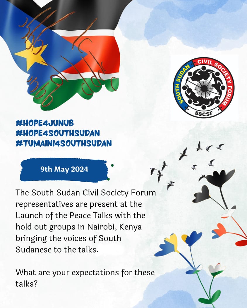 Kenyan-led #SouthSudan peace talks is being launched today in #Nairobi by President William Ruto. Delegation of the Forum are at the event & will be at the talks bringing voices of citizens to the table. Have your say via 👇 #Hope4Junub #Tumaini4SouthSudan #Hope4SouthSudan