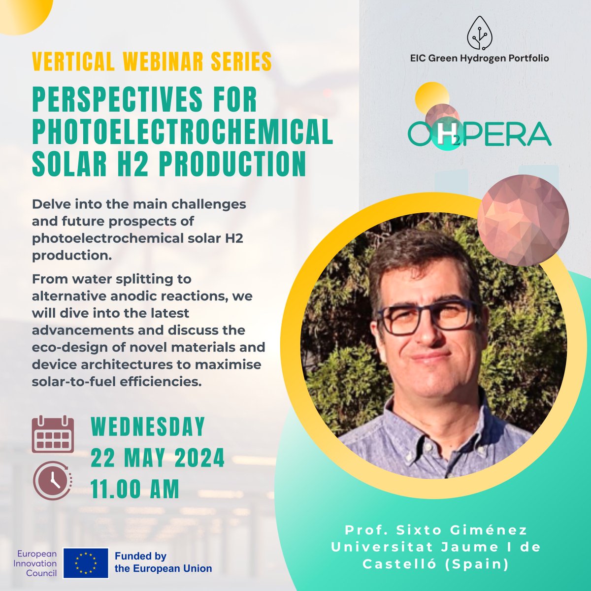 💻Join us for an insightful #webinar on May 22nd, where we'll explore the future of #GreenHydrogen production through photoelectrochemical #solarH2 production. 🌞 🔋

Register now to secure your spot! 👇
events.teams.microsoft.com/event/ea30d208…