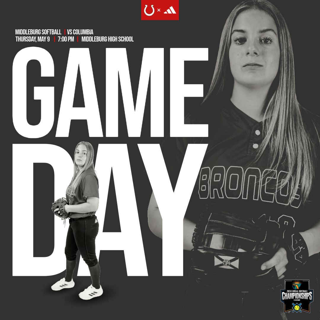 Regional Tournament Time! 🥎🏆⏰ @middleburgsb takes on Columbia in the regional quarter final tonight at home at 7 pm! Come out to support your Broncos! Remember to wear your camo gear.