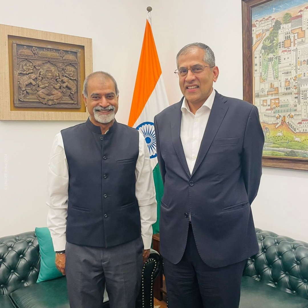 Great meeting with Mr. Pavan Kapoor @AmbKapoor, Secretary (West), @MEAIndia. UNICEF is grateful for this important partnership as we celebrate 75 years of our work with India. We look forward to building on strong foundations and are proud to be part of India’s bright future.