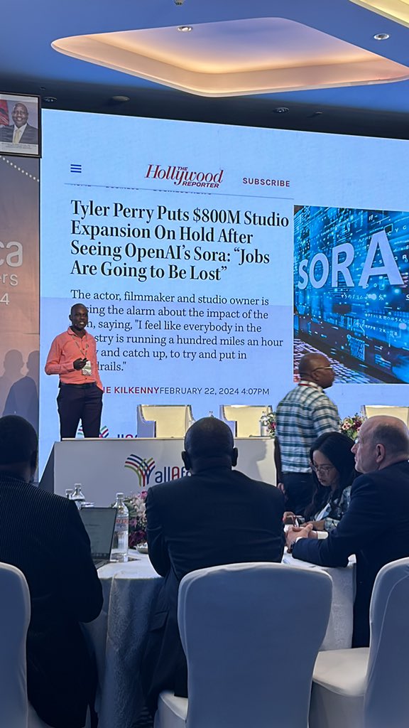 Allan Ony’ang’a, Director of Business Development & Outcomes @moringaschool, walks the audience @ the @allAfricamedia summit through the topic: “Building a resilient media workforce in the age of AI & digital transformation” #AMLS2024 #mediaforchange