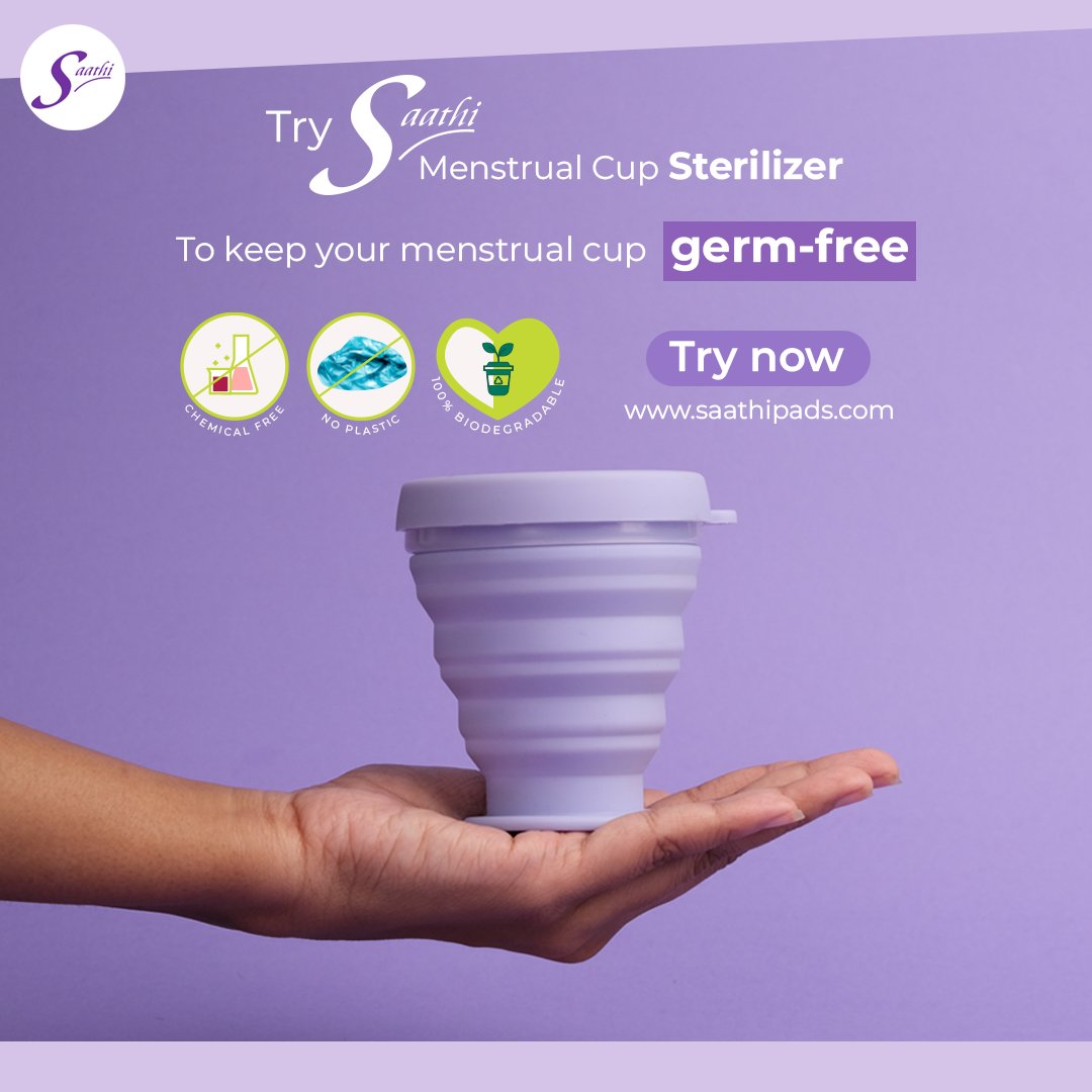 Don’t be naive and careless with your menstrual cups.
Keep your menstrual cups sterilize and hygienic with Saathi’s Menstrual cups sterilizer.
#periods #menstrualcup #saathimenstrualcup #menstrualhygiene  #saathipads