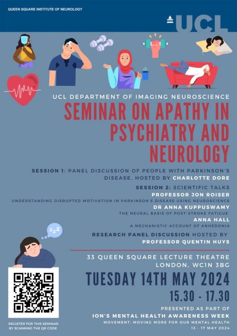 What is Apathy and what's it got to do with certain psychiatric and neurological conditions? Join the @UCLIoN's upcoming seminar to hear lived experiences from our panel and insights into aspects of apathy from neuroscience research. 📢Register here📢 bit.ly/3UuIKUL