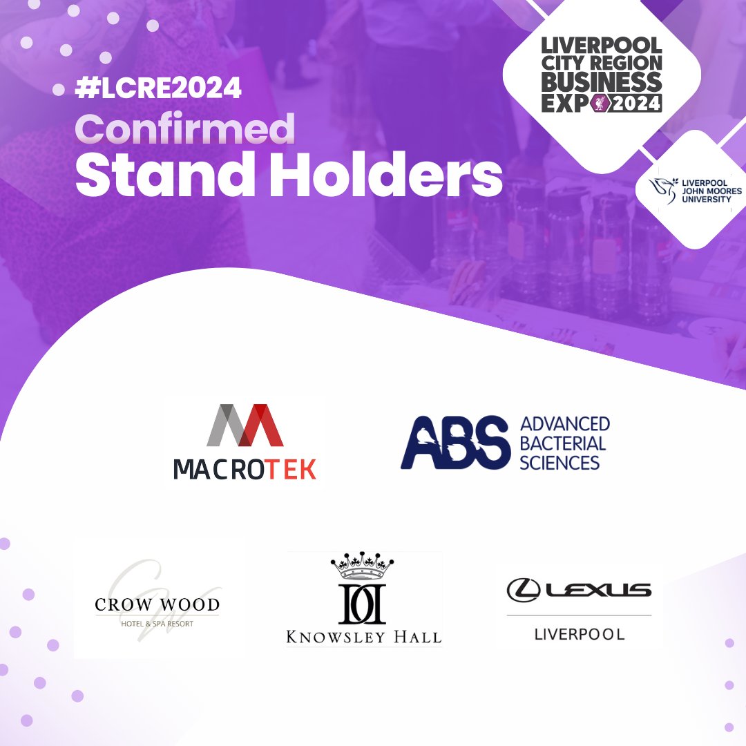 #LCRE2024 Stand Holder Announcement! ⭐️ Here we have 5 of the confirmed stand holders for the Liverpool City Region Business Expo 2024… Thinking about registering? Visit: i.mtr.cool/fxnqmeqgmz