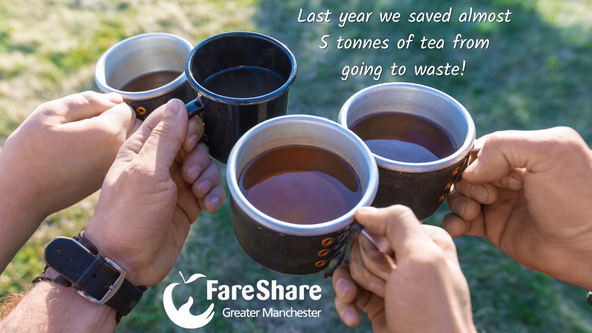 🫖On International Tea Day, we’re having a brew to celebrate the fact we saved almost 5 tonnes of tea going to waste last year! 🫖Why not pop the kettle on and join us? 🫖Happy International Tea Day! #FareShareGM #StopFoodWaste #InternationalTeaDay