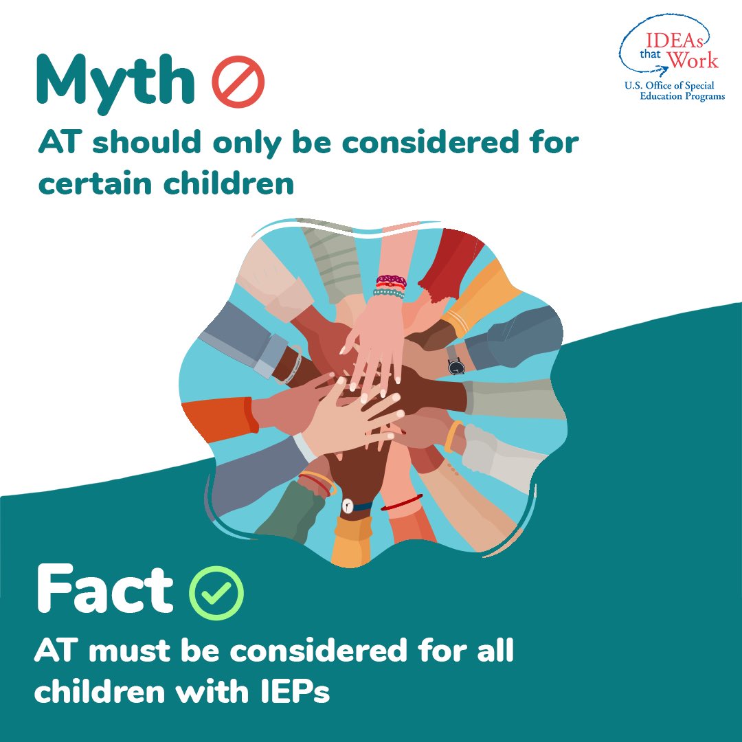 Fact: Assistive technology must be considered for all children with lEPs

@CAST_UDL #CommunAT #ATchat #Aem4All #UDL #Access4All #AllMeansAll