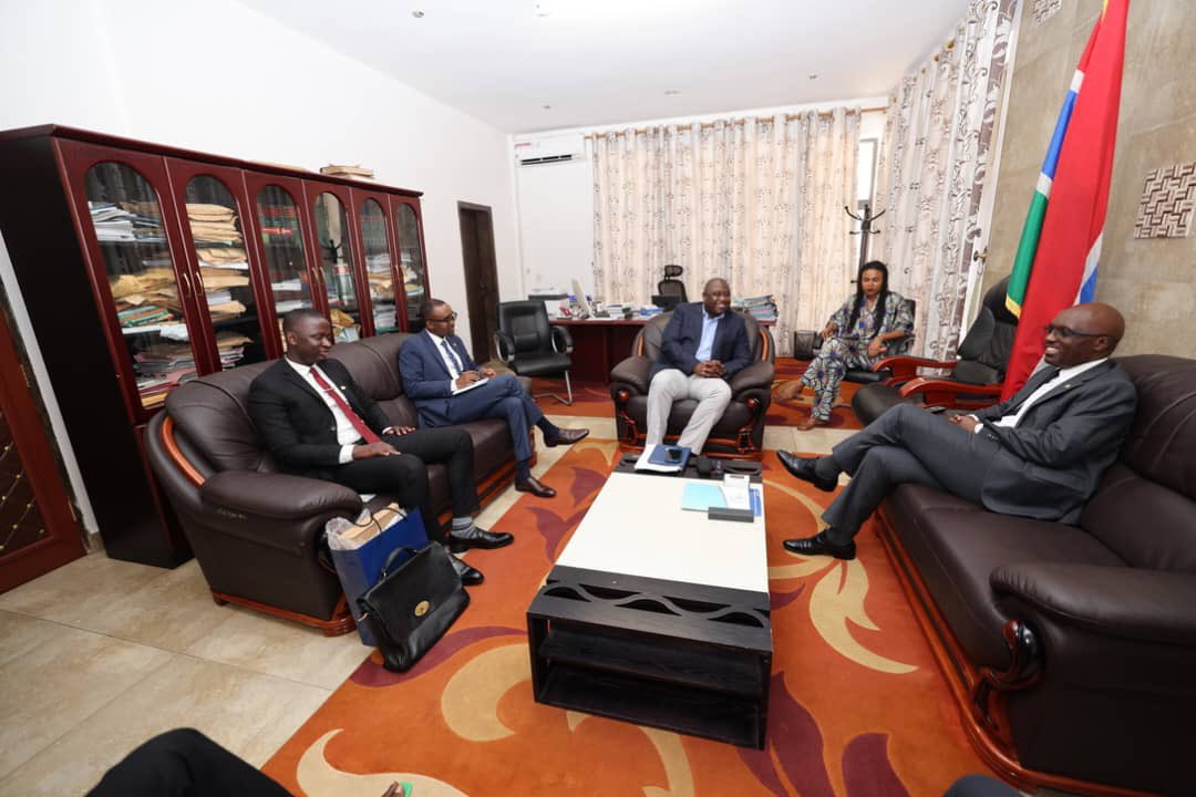 On Monday, 6th May, the Director General of African Regional Intellectual Property Mr Bemanya Tebaze and his Delegation who are in The Gambia for a High Level Mission paid a courtesy call to the Hon Attorney General and Minister of Justice Dawda A. Jallow.