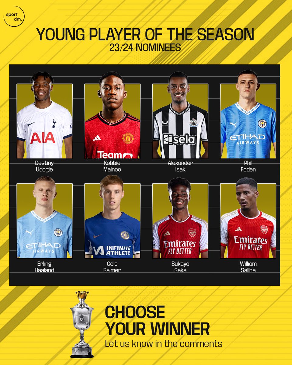 Who will be crowned the best young talent in the Premier League? 🤔 The nominees for Young Player of the Season are out! ⚽️ #SportDm #PLAwards
