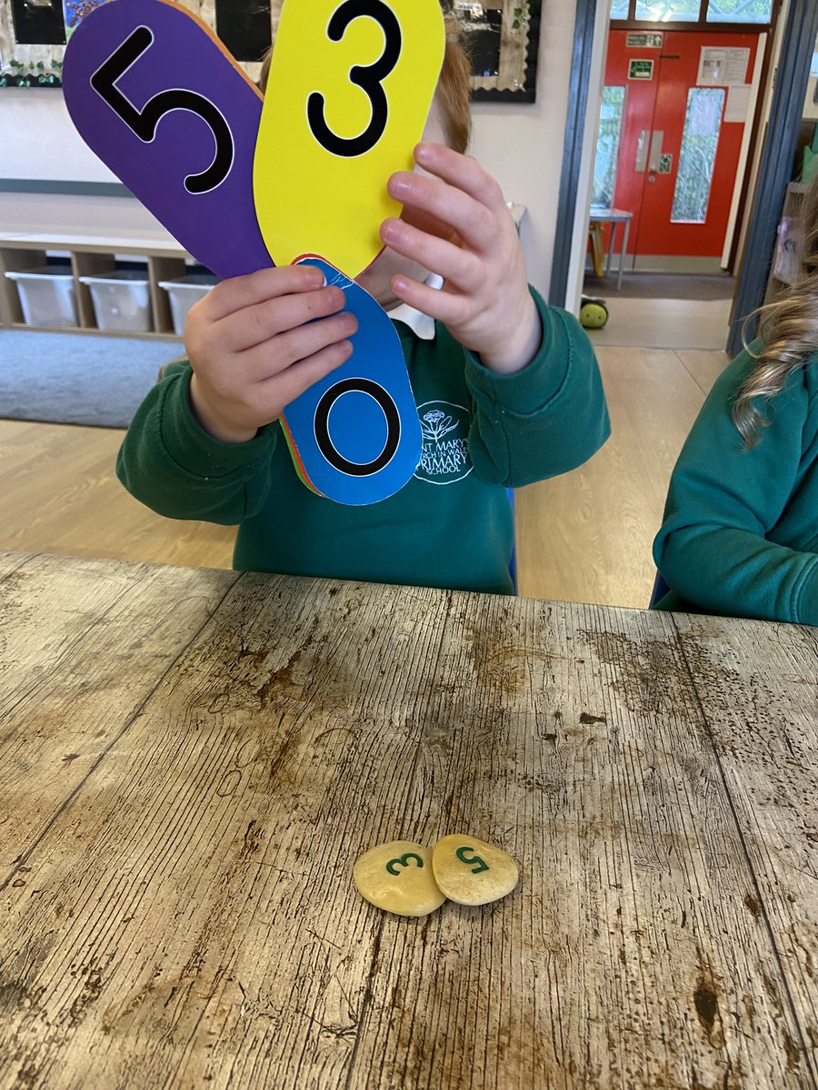 Amazing number work this week. Great number recognition and able to recreate using number fans. Da iawn pawb. @StMarysCIW #wearestmarysciw #smciwcapable