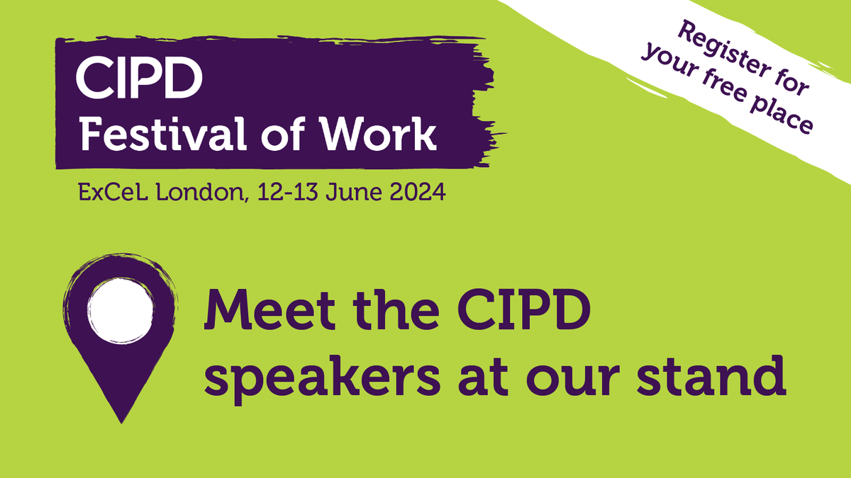 Meet us at the CIPD stand at @FestivalofWork (12-13 June) for exclusive sessions from key CIPD leaders and industry professionals 🎪 Visit us on stand D20 for exclusive sessions and insights that will empower you to make positive change ☀️ Find out more here: